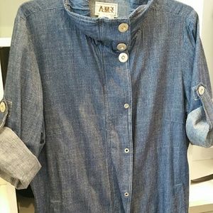 Denim Dress/Jacket with rollout tab sleeves