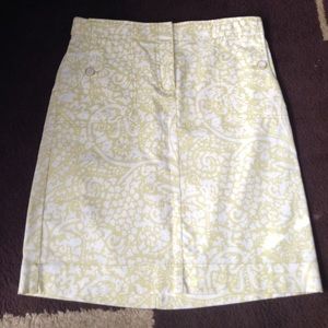 Ann Taylor yellow pattern skirt