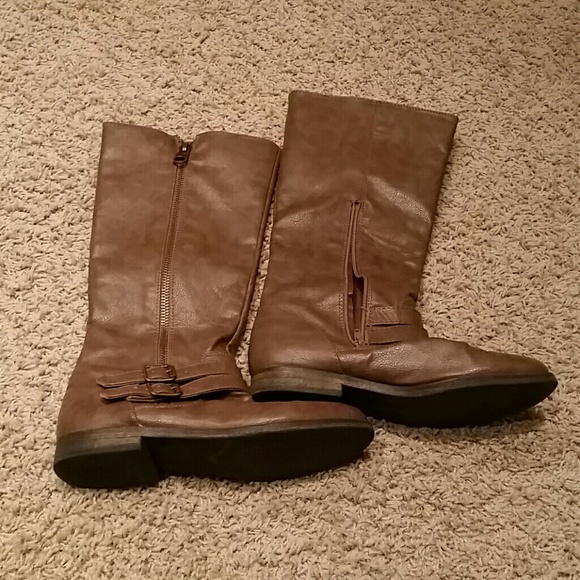 Brown knee high boots