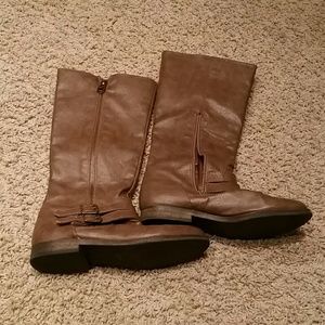 Brown knee high boots