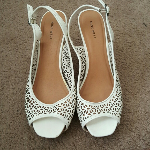 White nine west heels