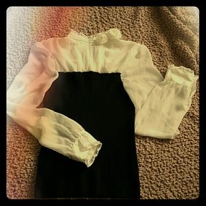 Black and sheer top flower detail top