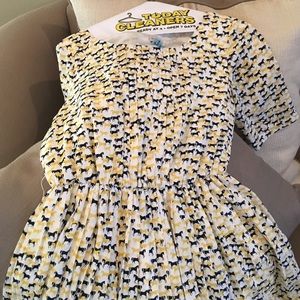 Adorable blue and yellow pleated dress