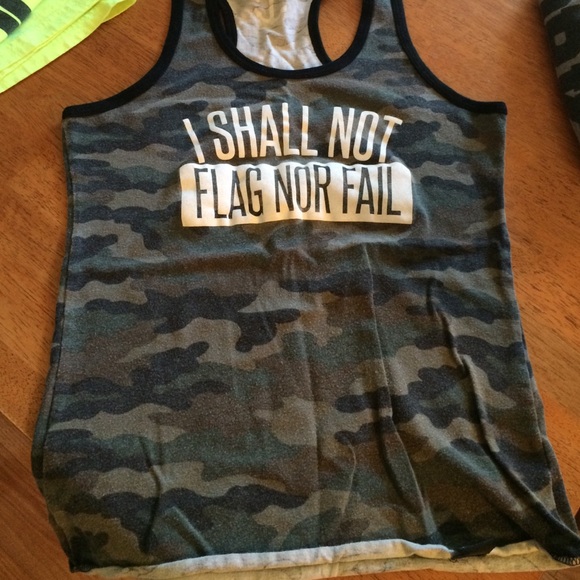 Flag Nor Fail Tops - Flag Nor Fail fitted camo tank
