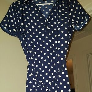 Ann Taylor shirt dress polka dots.