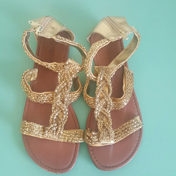 Wild Diva Shoes - Gold Sandals