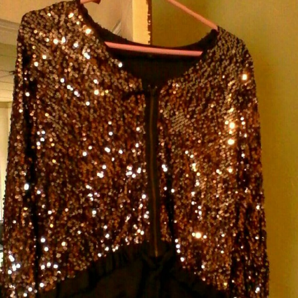 Gap Designer Sequin Black Zip Up Jacket