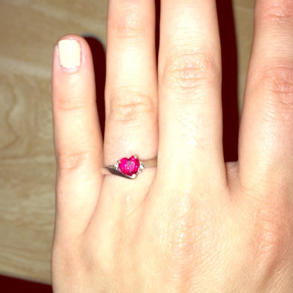 Ruby heart shaped ring