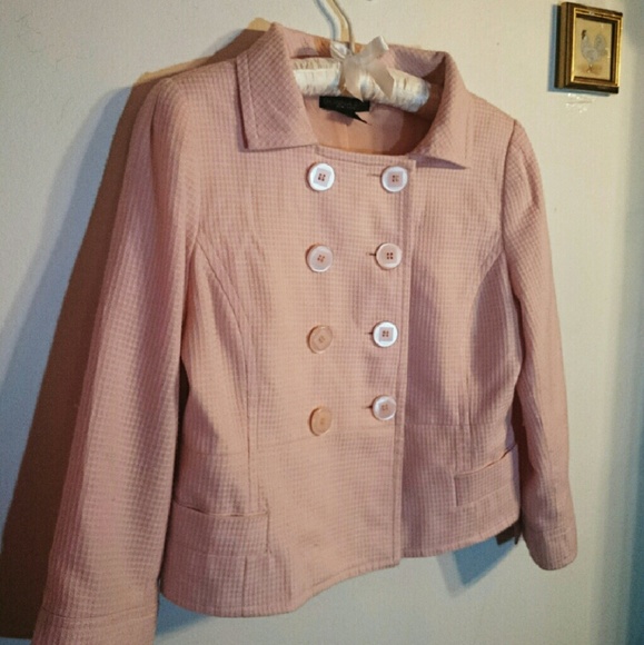 Double-Breasted Pink Cotton Jacket by Donna Rae