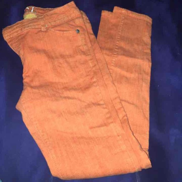 Orange pair of skinny legs