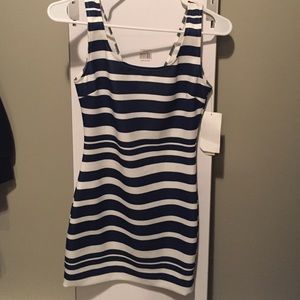 Brand new Navy & white striped dress