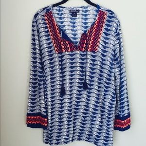 Lucky Brand tribal pattern blouse (XL)
