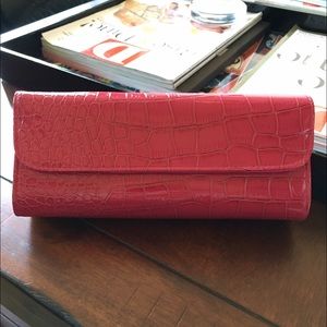 Pink Deisgner Alligator Clutch