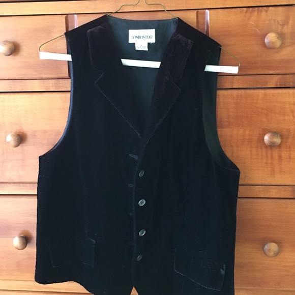 London Fog black velvet vest