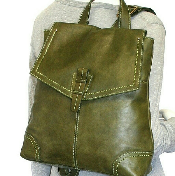 Green Samba leather backpack