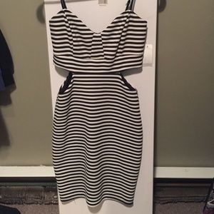 Black & white striped dress