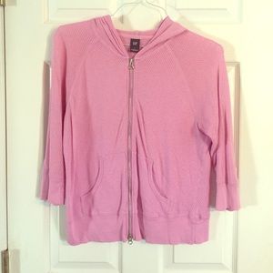 GAP mesh hoodie; athletic wear; 3/4 sleeves