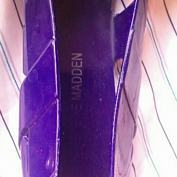 STEVE MADDEN JELLY SHOES BOW ON FRONT PURPLE - Picture 4 of 4