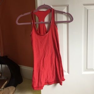Red athletic tank top