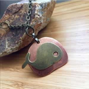 Copper Bronze Beach Necklace Fish Charm Pendant