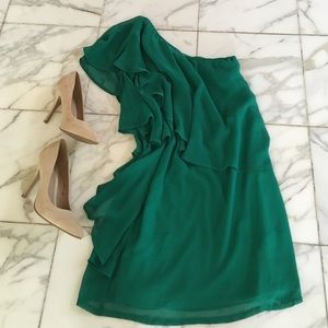 Modcloth green drape dress