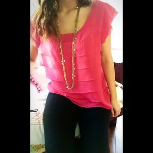 Coral sheer shirt