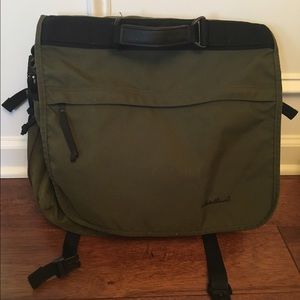 Eddie Bauer olive green messenger tote.