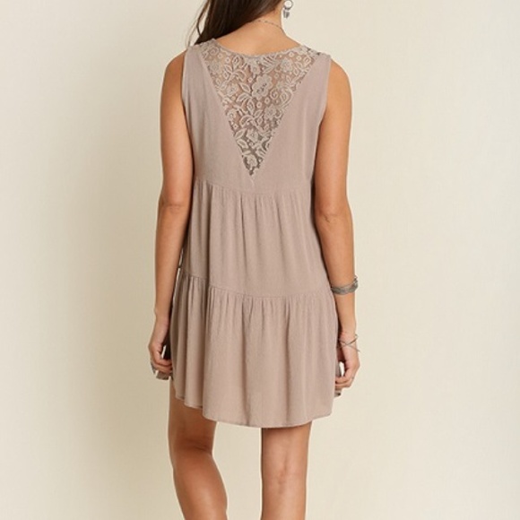 Mocha Three Tier Lightweight Dress - Picture 3 of 4