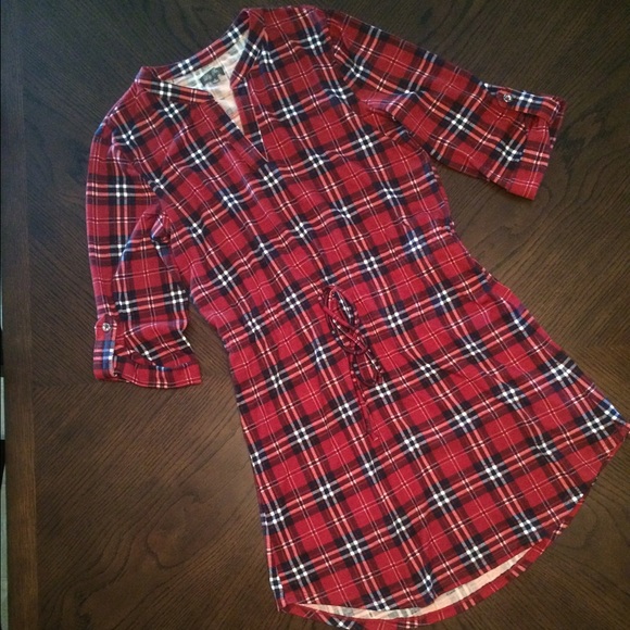 Plaid Flannel Shirt Dress
