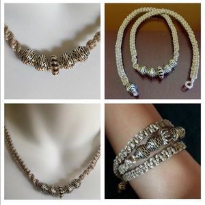 Macrame Necklace Bracelet Tibetan Metal Beads