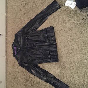 Black leather jacket