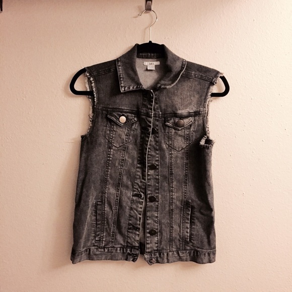 Black Fade Denim Vest