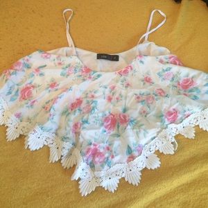 gorgeous floral lace crop top!