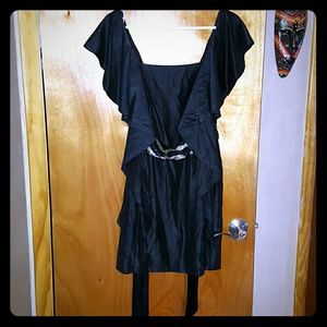 Black dress with beaded belt