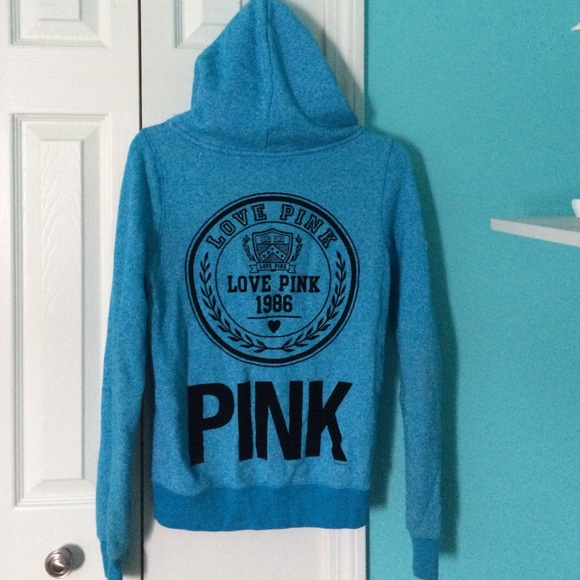 VS PINK blue zip up hoodie