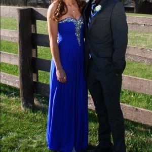 🎉Sale🎉 Long Blue-Sequined Prom Dress