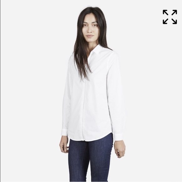 Everlane white long-sleeve poplin