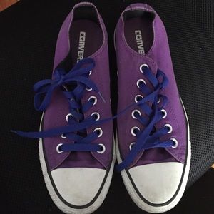 Converse size 7 purple with blue laces