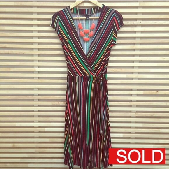 H&M Dresses & Skirts - SOLD H&M Striped Wrap Dress