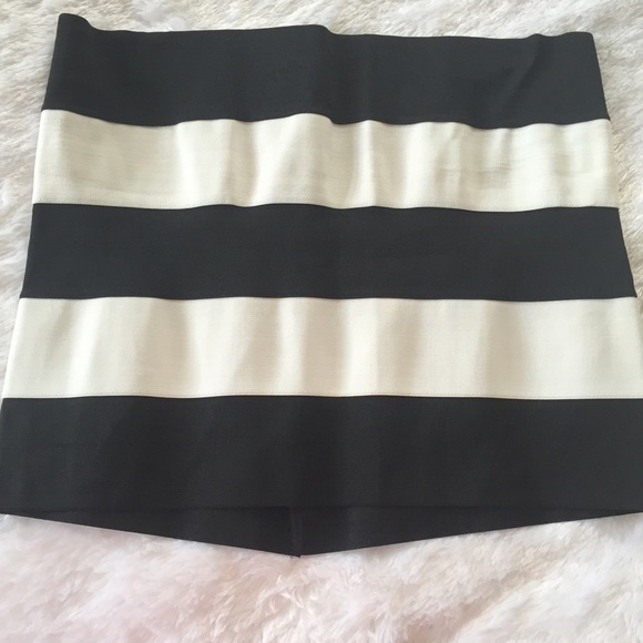 Banded Stripe Bodycon Mini Skirt
