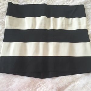 Banded Stripe Bodycon Mini Skirt