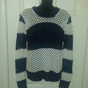 Girls junior plus knitted style sweater 1x stripes