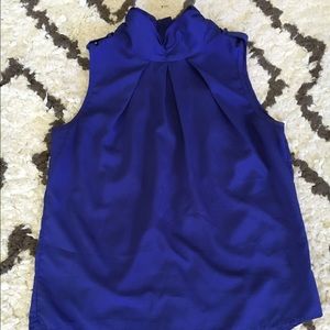 Royal blue mock turtleneck sleeveless
