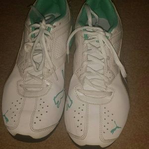 Puma sport lifestyle tennis shoes aqua/White 8