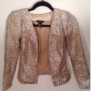 H&M Gold Sequined Blazer