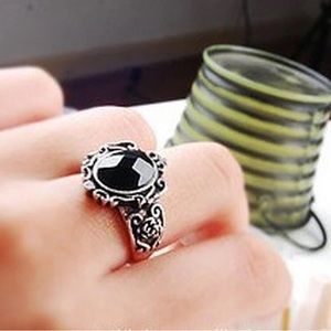 Black engraved fancy ring