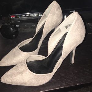 Grey suede heels