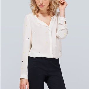 Aritzia Printed Silk Georgette Blouse