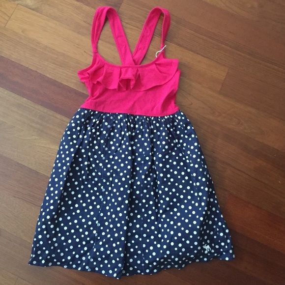Abercrombie & Fitch Fuchsia/Navy polka dots tops
