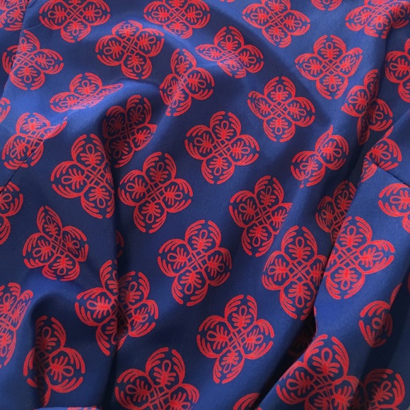 Red and blue print dress - Picture 2 of 4